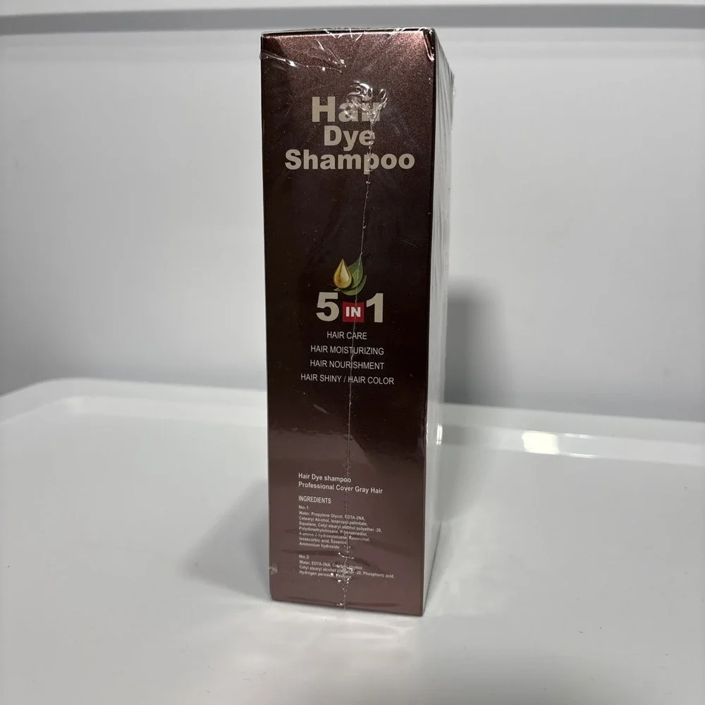 Light Brown Hair Dye Shampoo 5-in-1 Gray Hair Coverage Ammonia-Free 200ML NEW